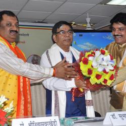 Giving Bouquet to Dr. Subash Sarkar