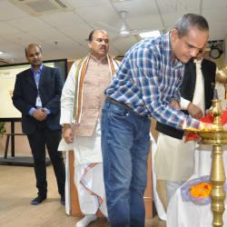 Shri Rajesh Kumar Pandey Lighting the lamp