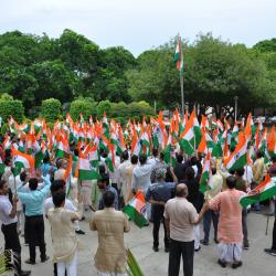 Flag March by Vice Chancellor and Students