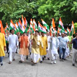 Flag March by Vice Chancellor and Students